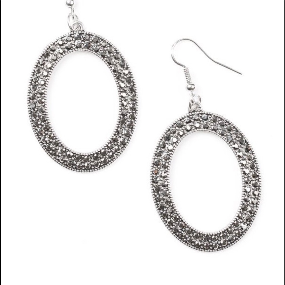 Go Down In Glitter - Silver Earrings - Picture 2 of 2